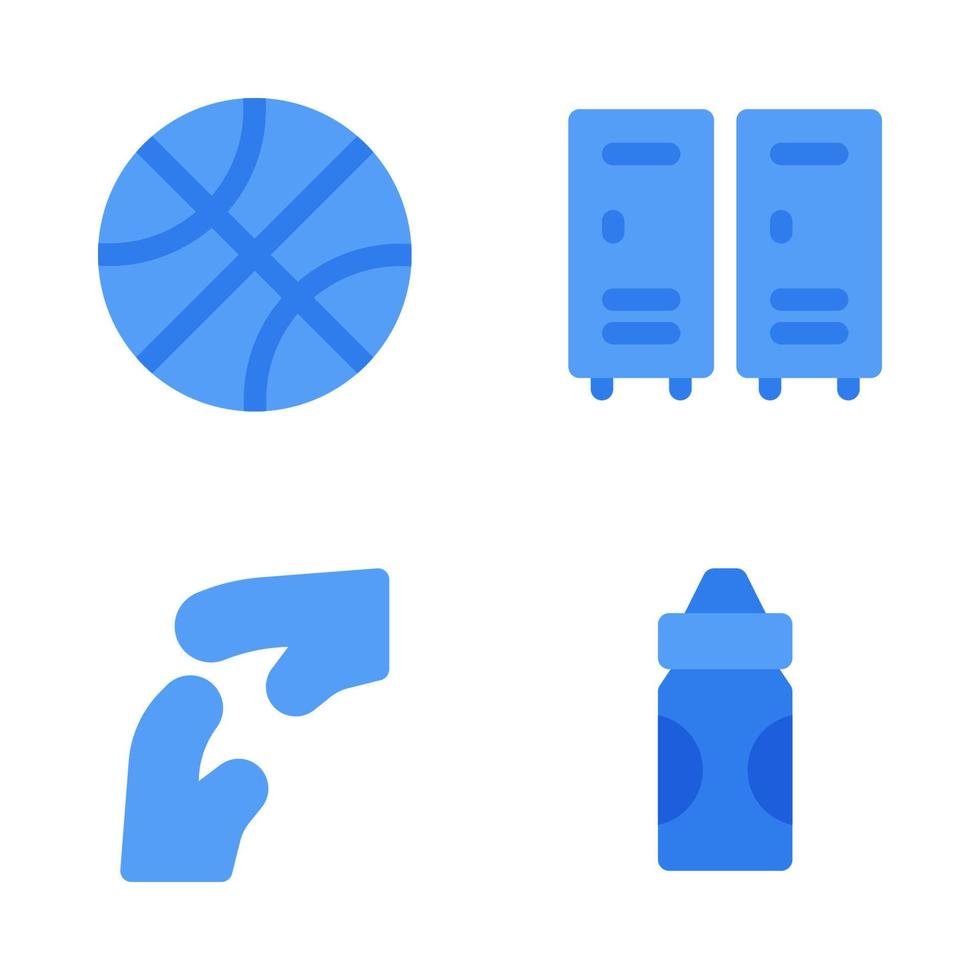 Basketball icons set. Ball, locker room, time out, bottle. Perfect for website mobile app, app icons, presentation, illustration and any other projects vector