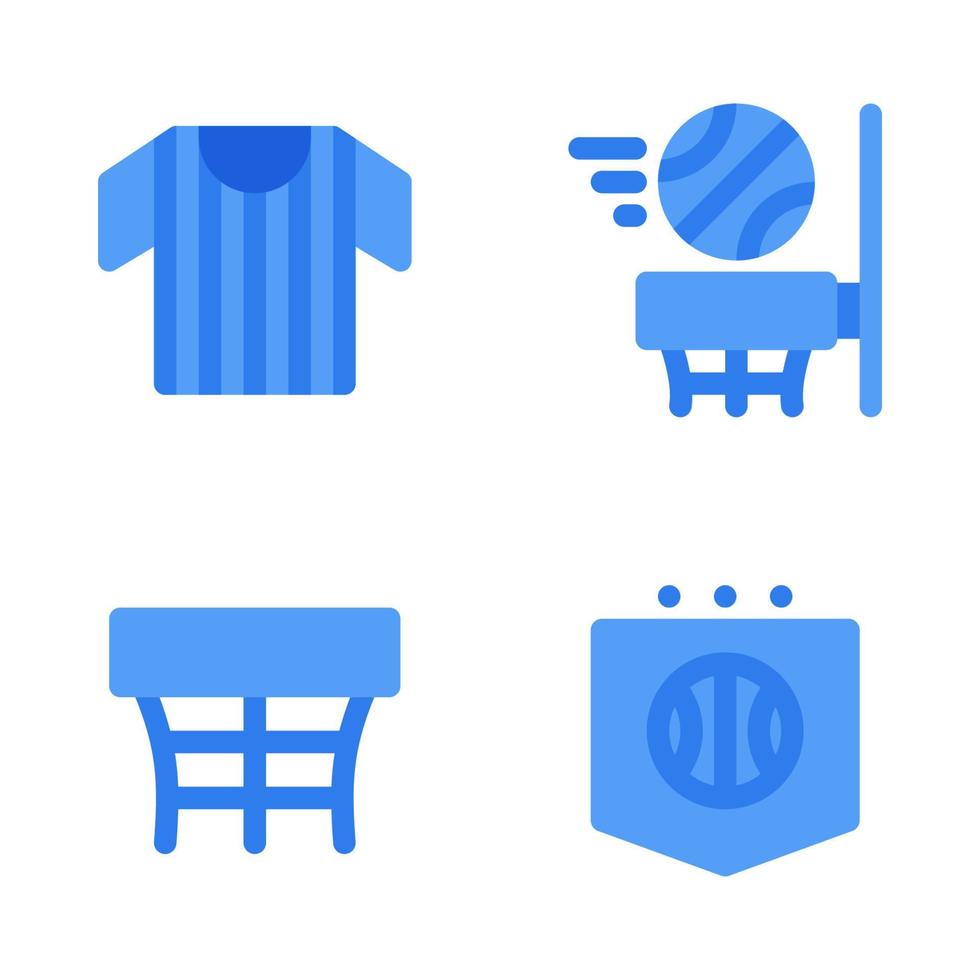 Basketball icons set. Referee jersey, shoot, ring, badge. Perfect for website mobile app, app icons, presentation, illustration and any other projects vector