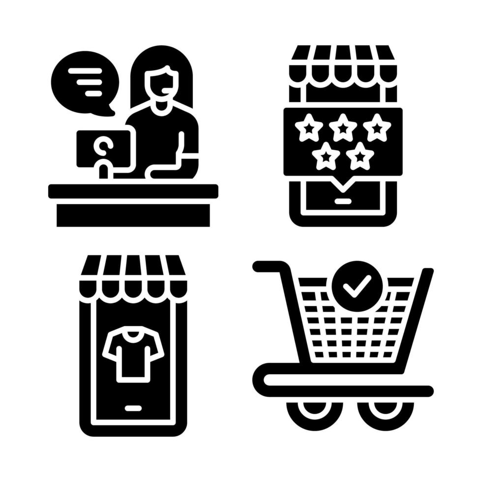 Ecommerce icons set. customer service, smartphone, ecommerce, add product. Perfect for website mobile app, app icons, presentation, illustration and any other projects vector