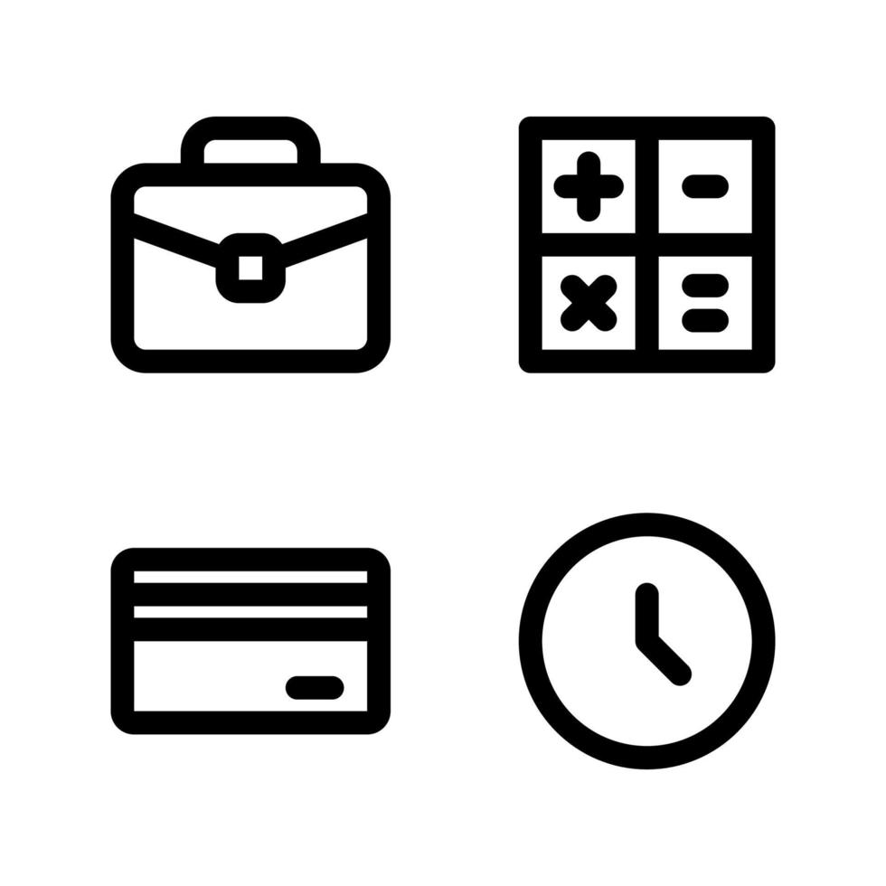 Business Management. Briefcase, calculator, credit card, time. Perfect for website mobile app, app icons, presentation, illustration and any other projects Free Vector