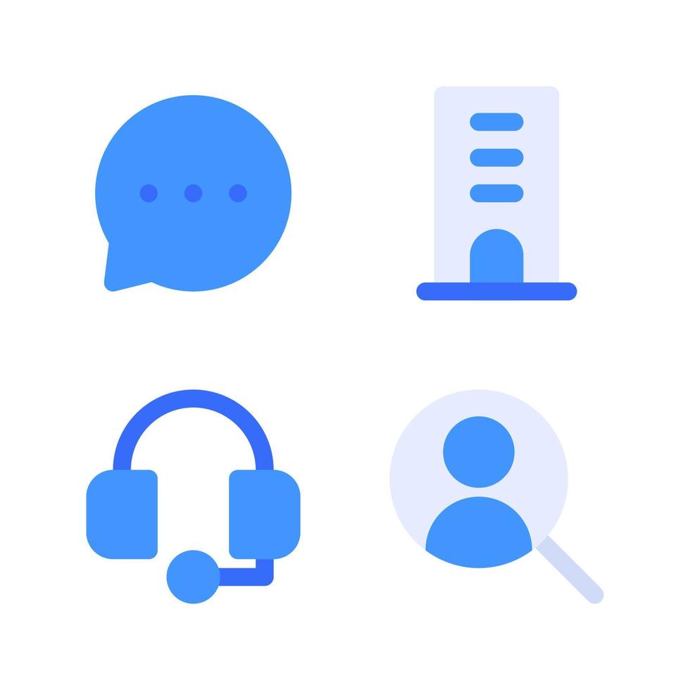 Business Management. Speech bubble, building, headphone, human resources. Perfect for website mobile app, app icons, presentation, illustration and any other projects Free Vector