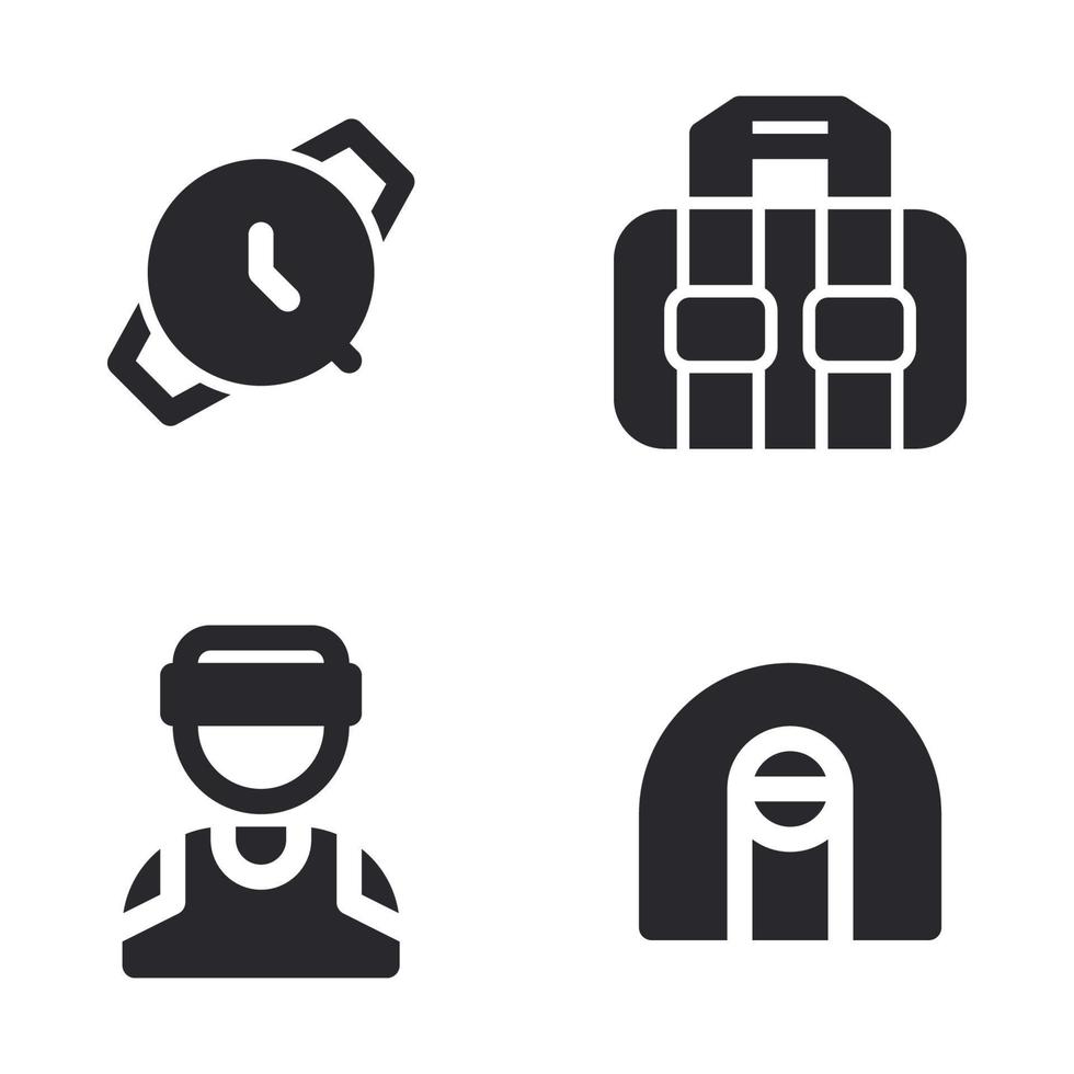 Basketball icons set. Wristwatch, briefcase, player, field. Perfect for website mobile app, app icons, presentation, illustration and any other projects vector