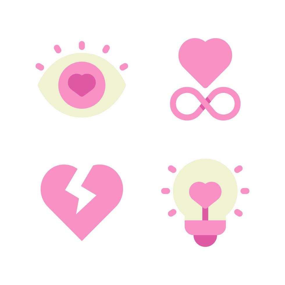 Romance icons set. eye, infinity, broken heart, lamp. Perfect for website mobile app, app icons, presentation, illustration and any other projects vector