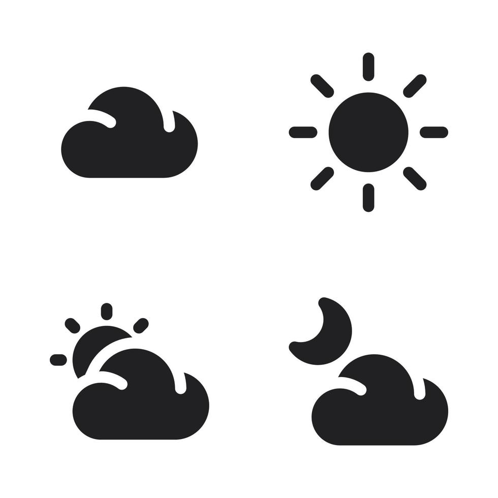 clima íconos colocar. nube, sol, nube sol, noche. Perfecto para sitio web móvil aplicación, aplicación iconos, presentación, ilustración y ninguna otro proyectos vector