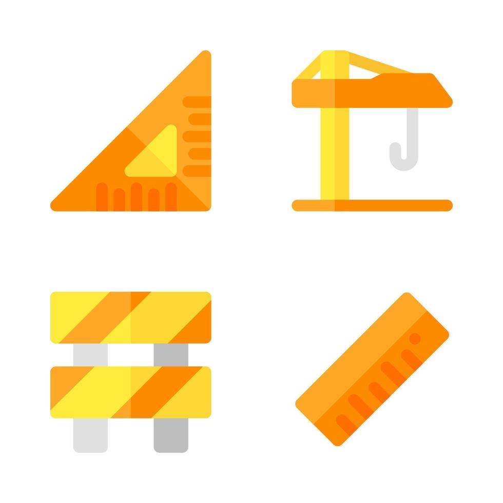 Labor Day icons set. ruler measurement, crane, barrier, ruler. Perfect for website mobile app, app icons, presentation, illustration and any other projects vector