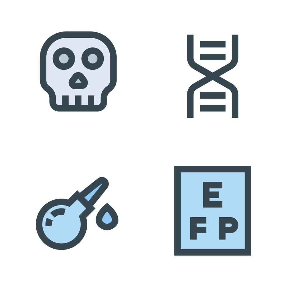 Medical icons set. bone, dna, enema, eye test. Perfect for website mobile app, app icons, presentation, illustration and any other projects vector