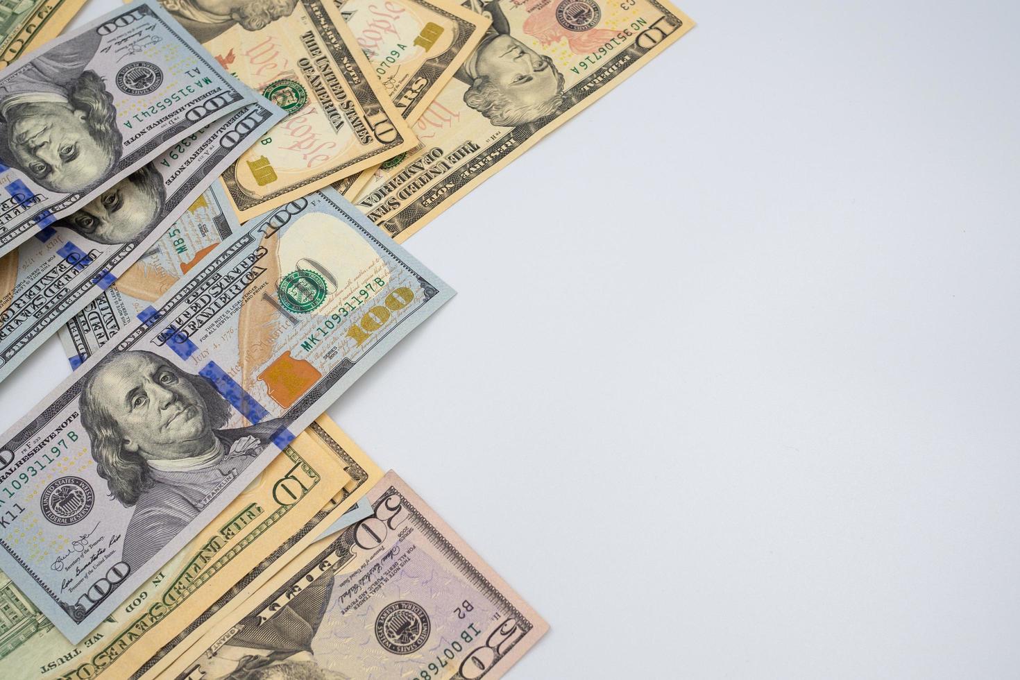Dollar notes for money concept background photo