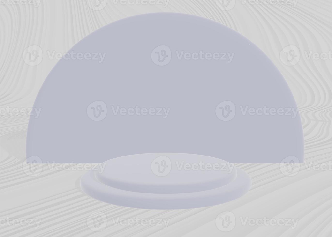 Blue empty product showcase podium over white background. Concept of marketing and advertising. 3d rendering mock up photo