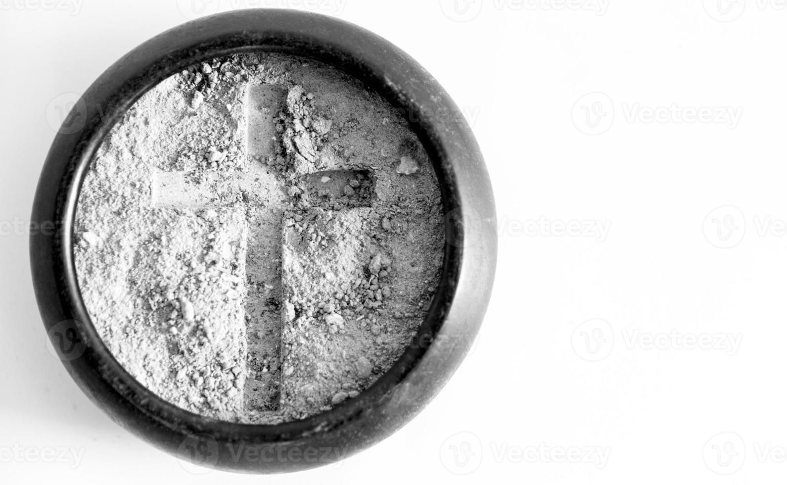 Ashes are prepared for Christian festival of apostles. dust symbol of religion, sacrifice, redemption, Jesus Christ, ash wednesday, lent, Good Friday, Easter with Church is devoted to fasting photo