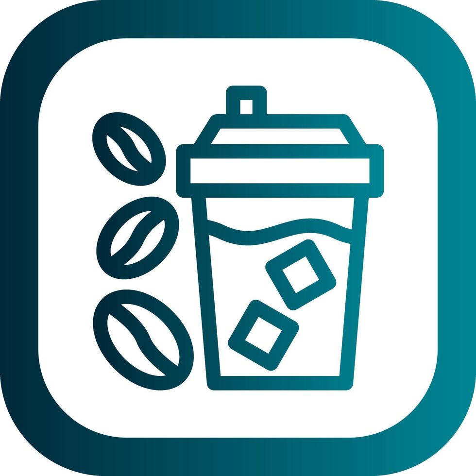 Iced Coffee Vector Icon Design