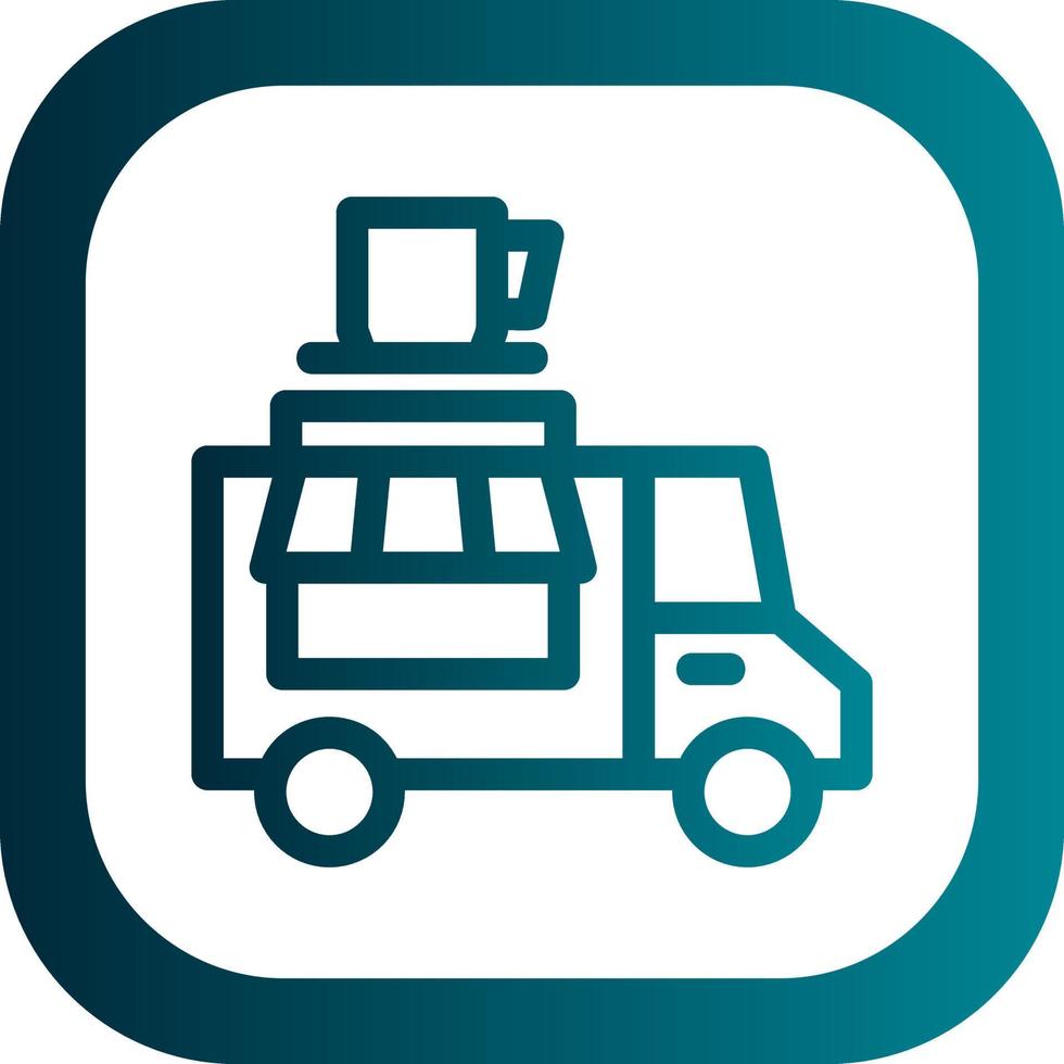 Coffee Truck Vector Icon Design