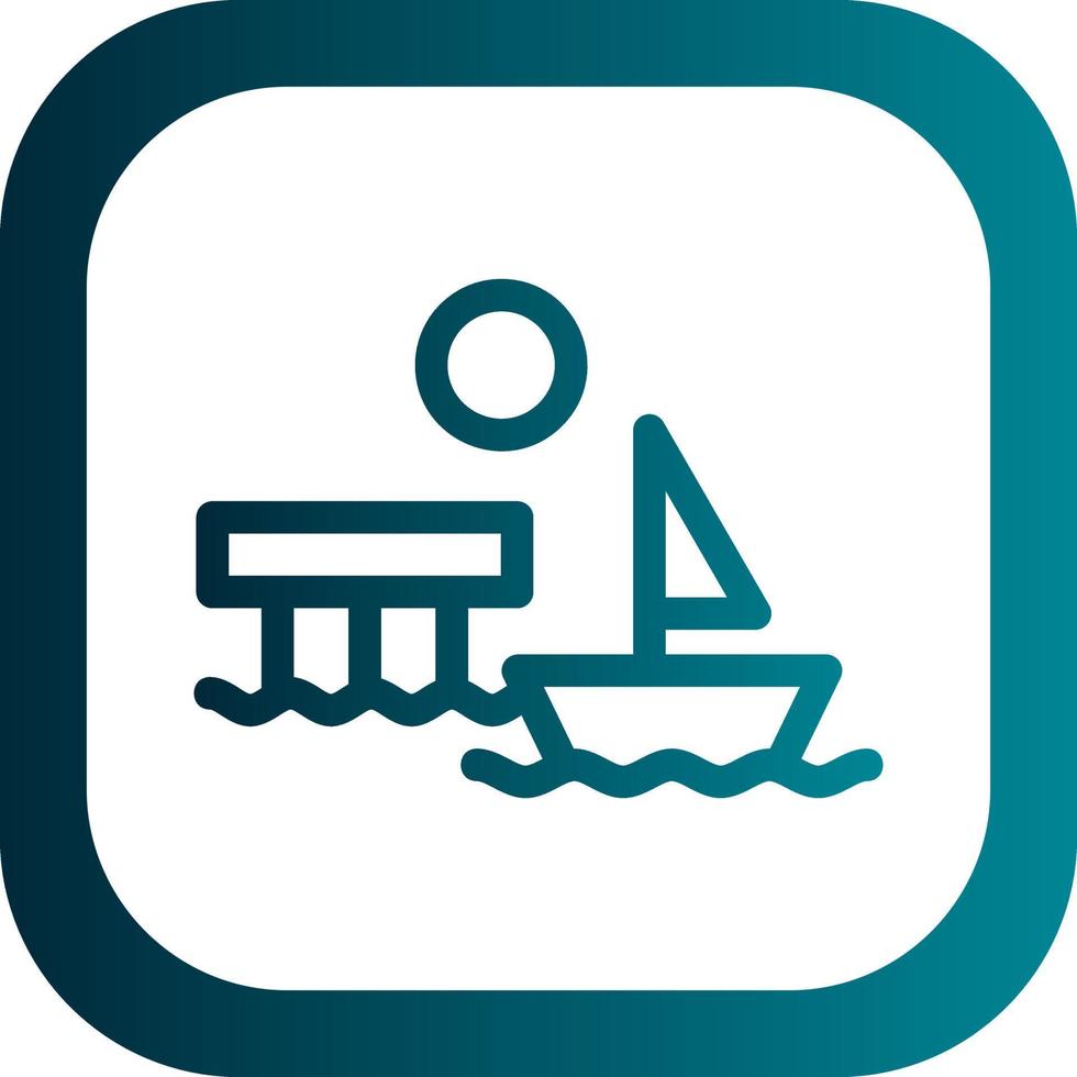 muelle paisaje vector icono diseño