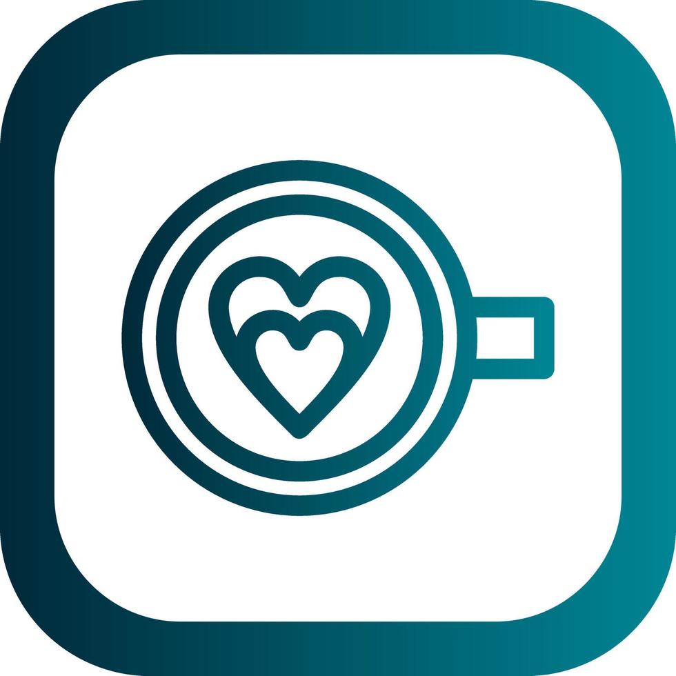 Coffee Heart Vector Icon Design