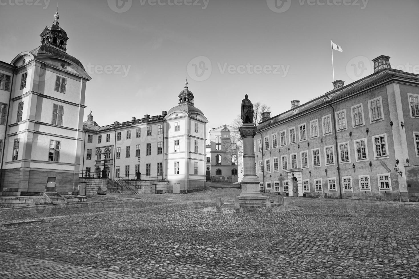 stockholm sweden capital in black and white photo