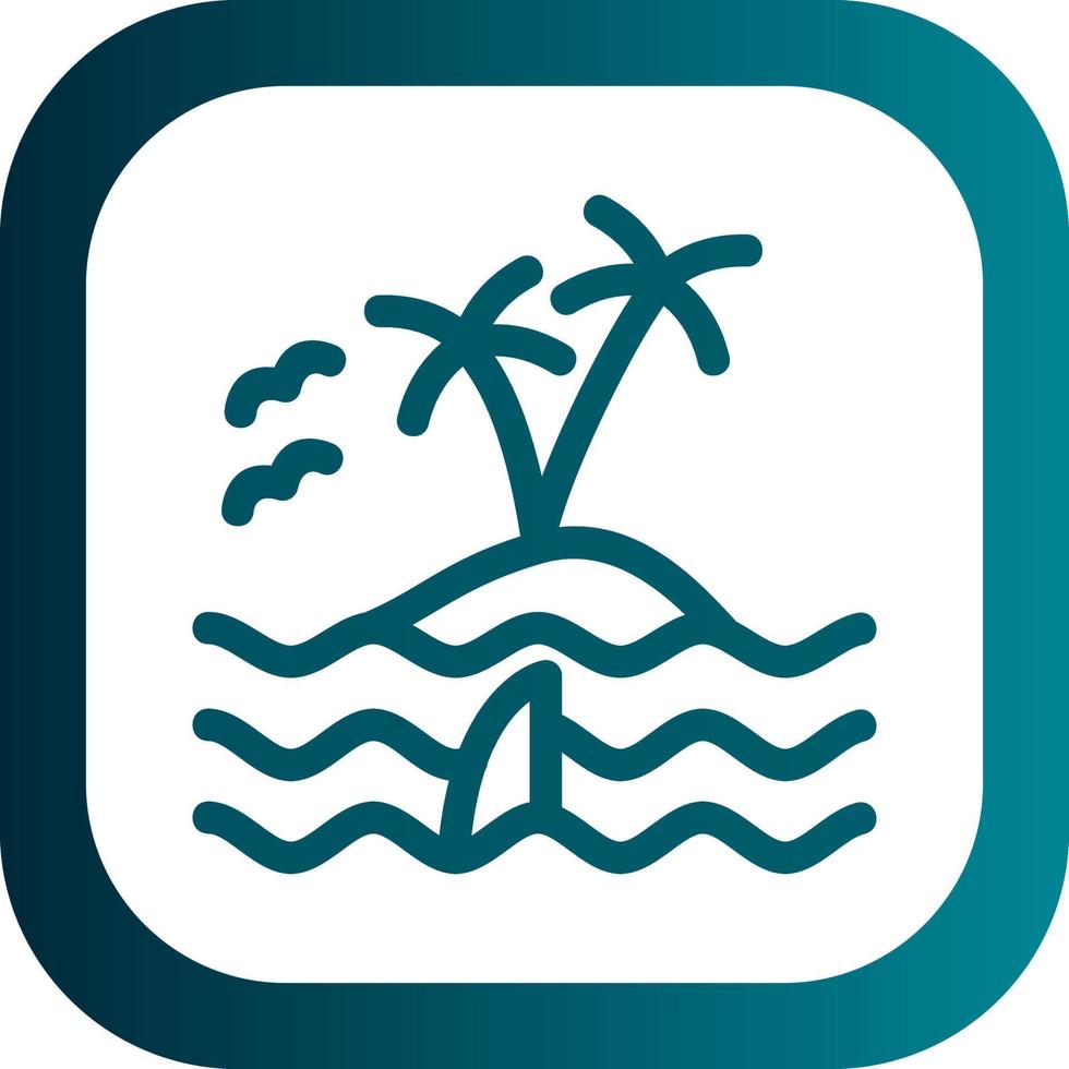 Island Landscape Vector Icon Design