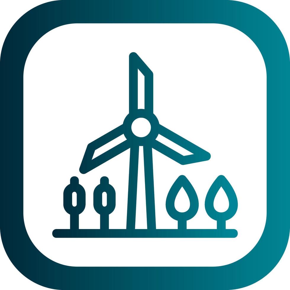 Windmill Landscape Vector Icon Design