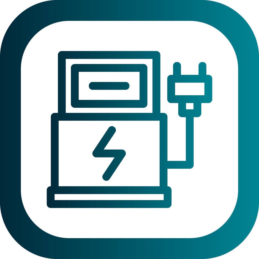 Electric Car Station Vector Icon Design