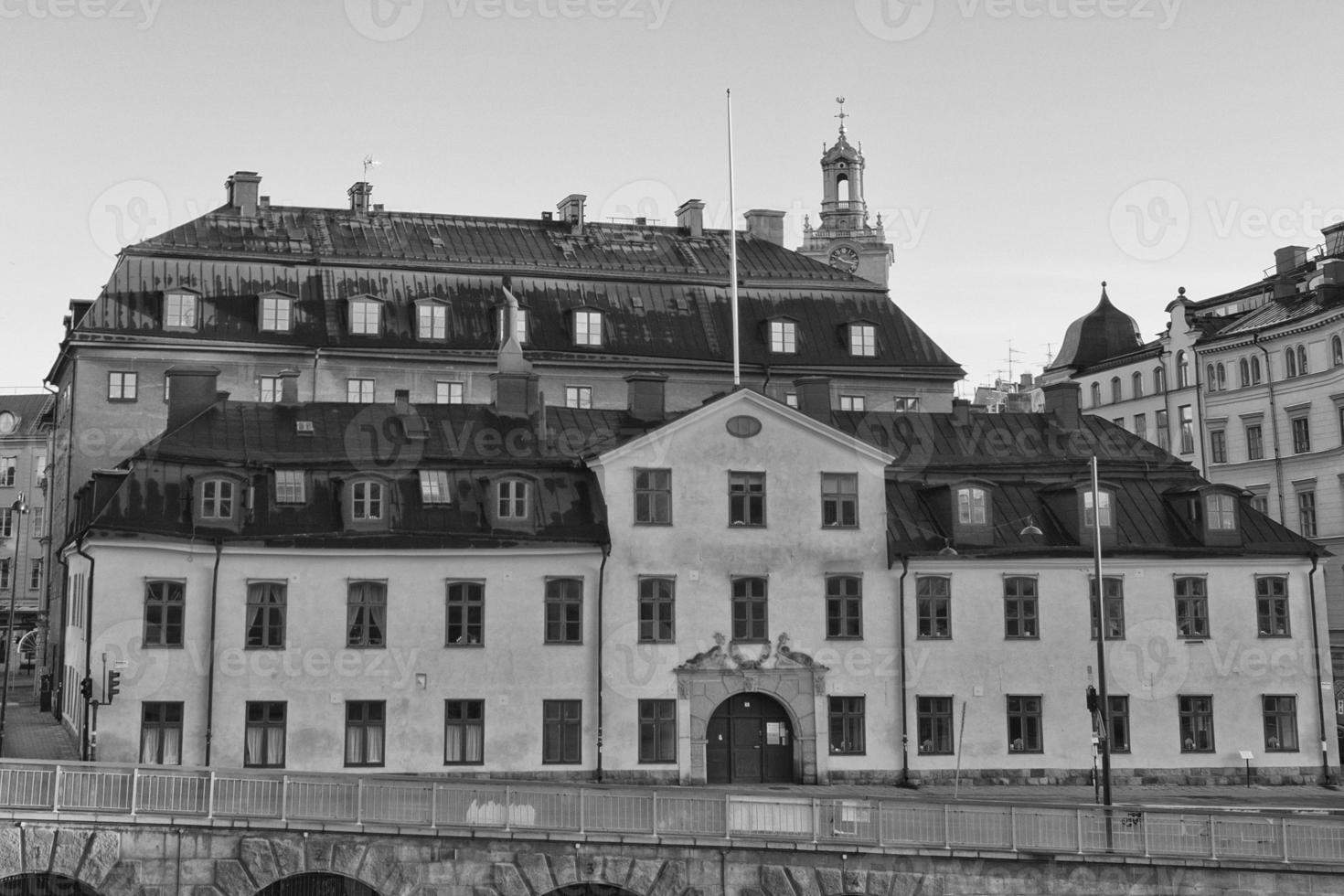 stockholm sweden capital in black and white photo