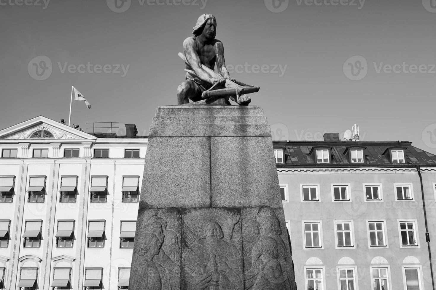stockholm sweden capital in black and white photo