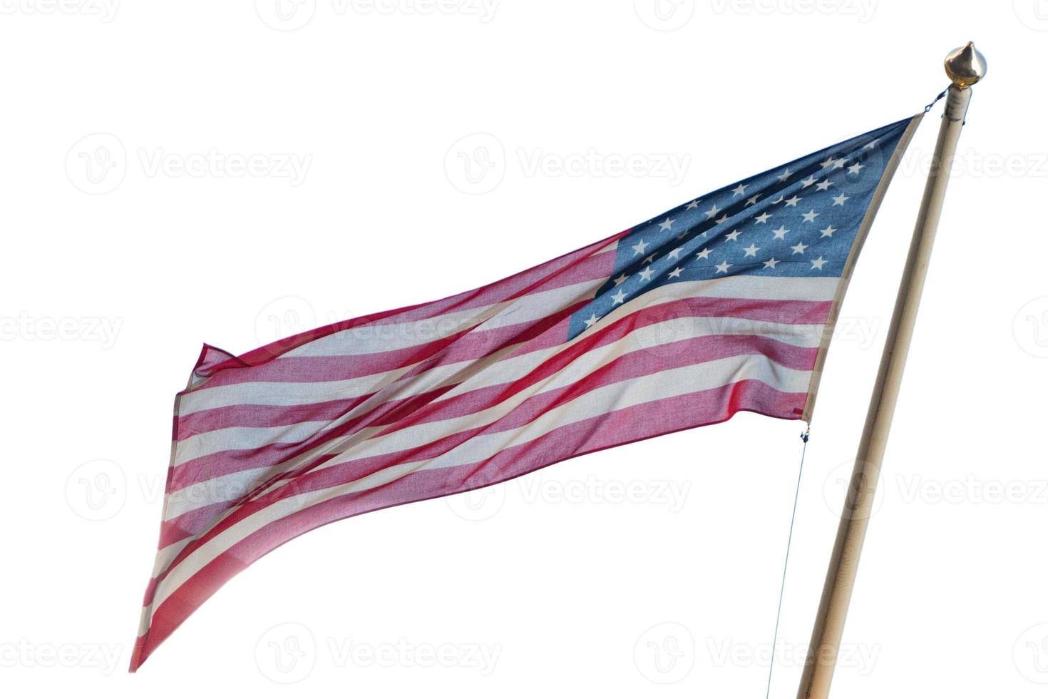 Usa American flag isolated on white background photo