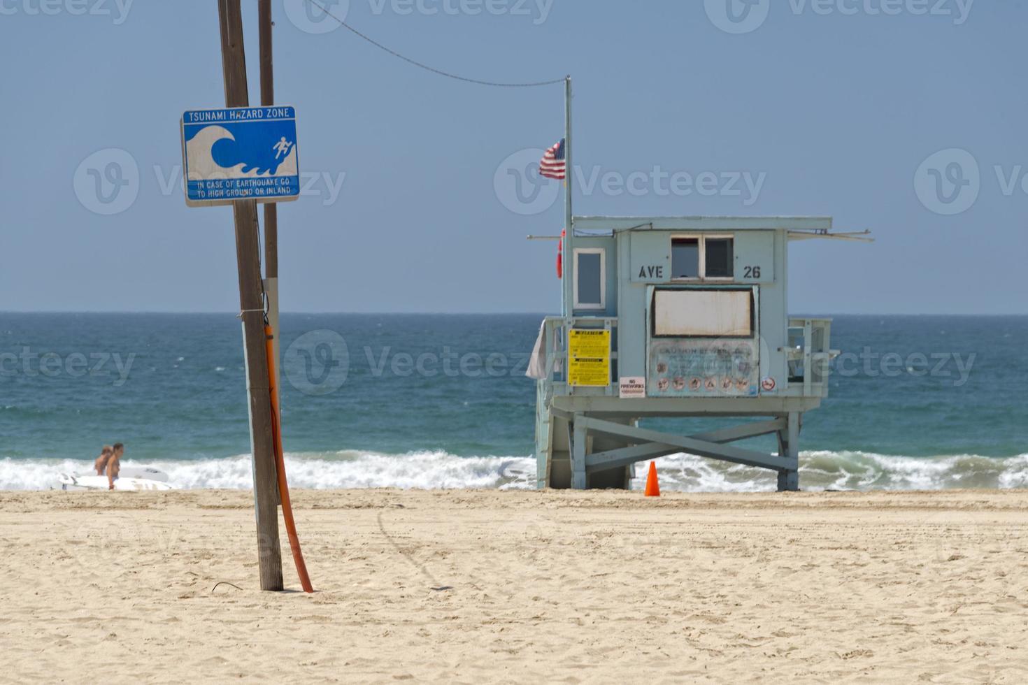 los angeles venice beach tsunami sign photo