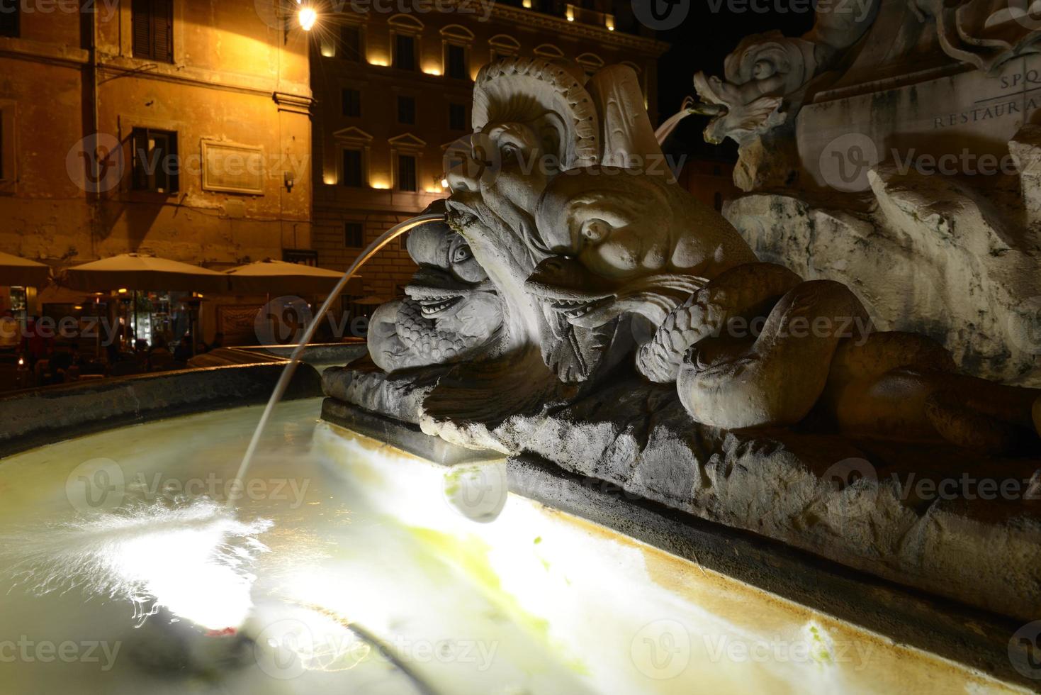 Rome Pantheon fountain night view photo