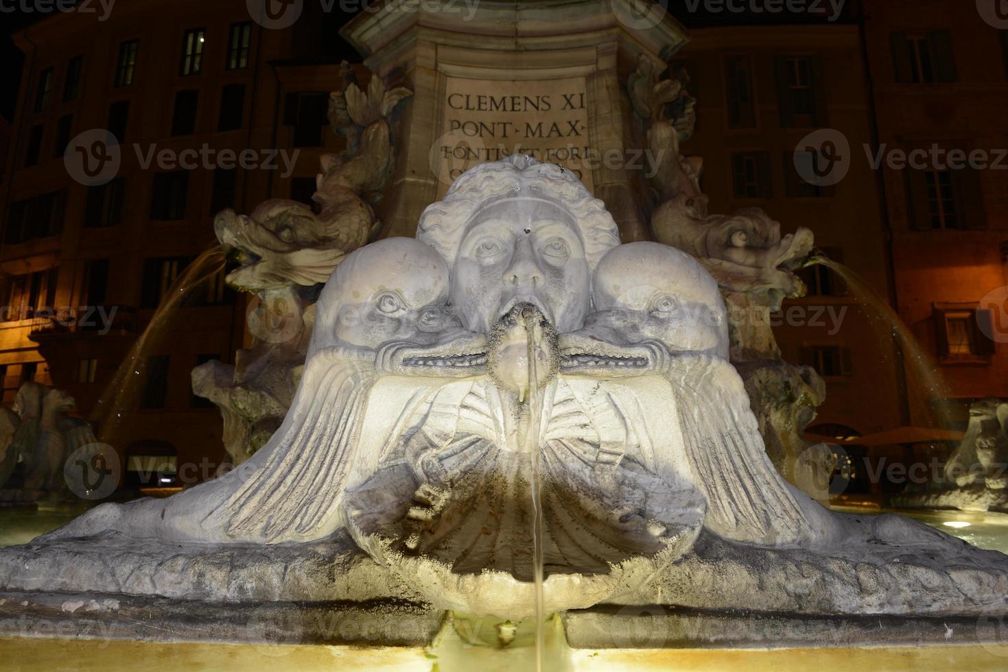 Rome Pantheon fountain night view photo