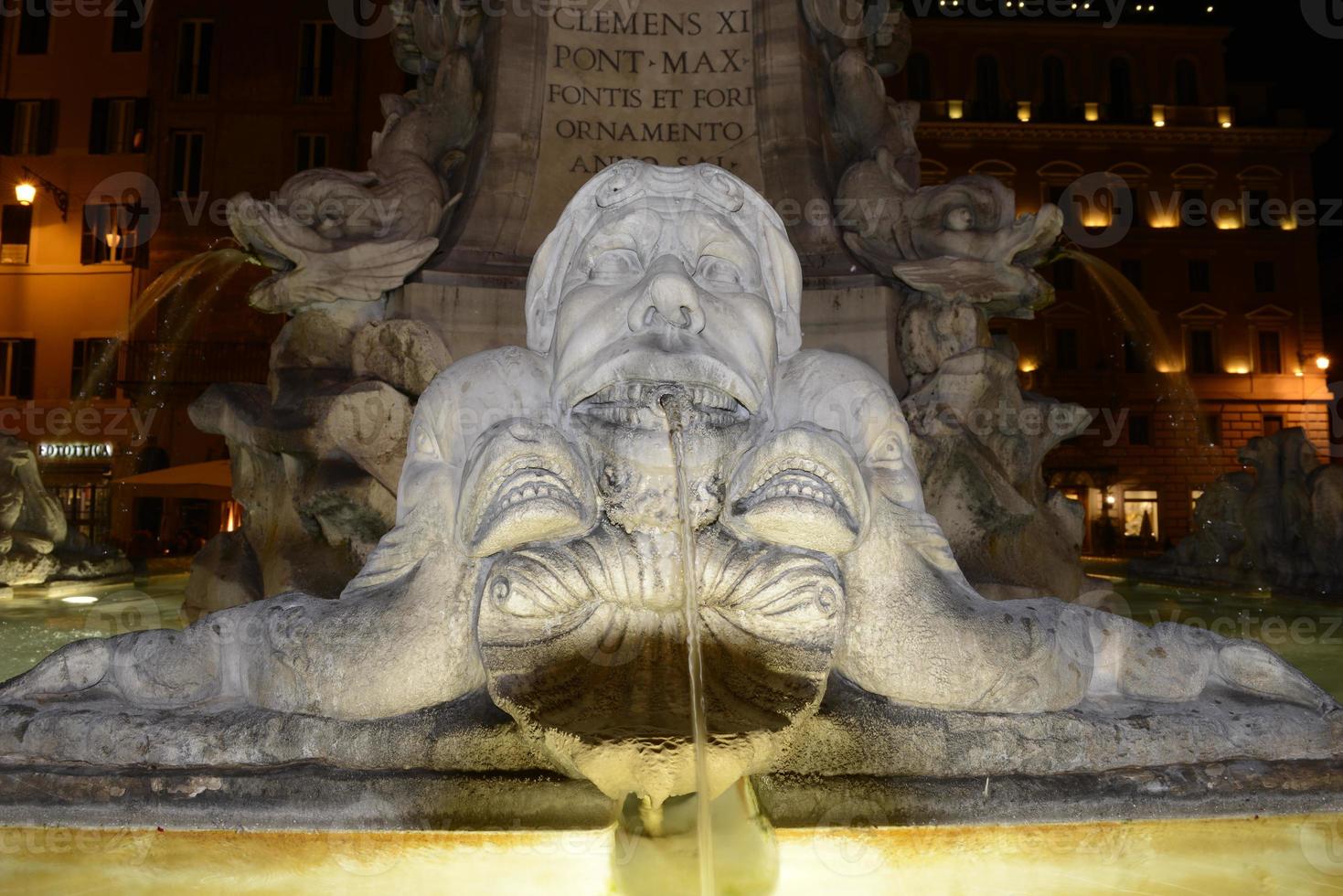 Rome Pantheon fountain night view photo