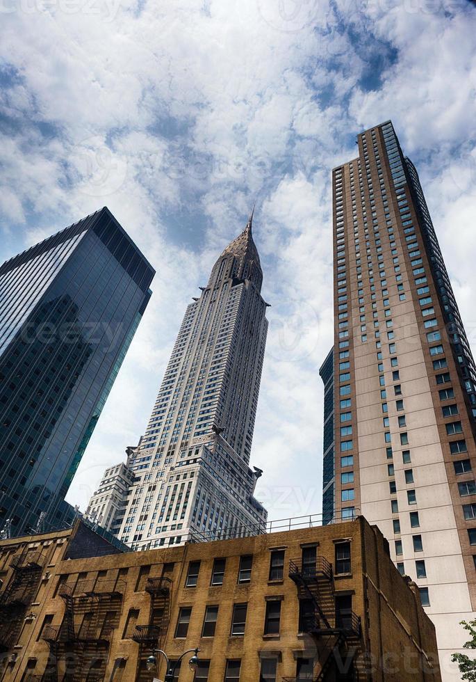 chrysler building new york on cloudy day photo