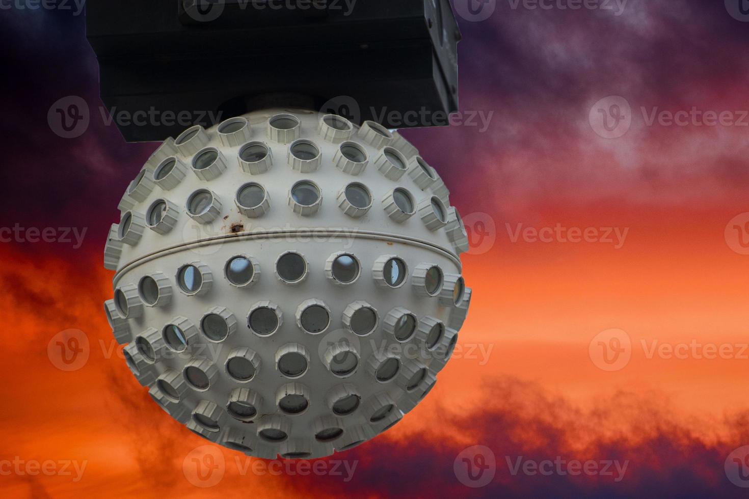 light rotating ball on hell background photo