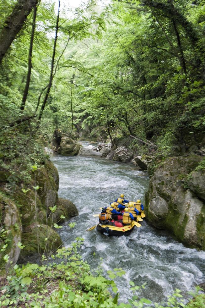 Rafting on a river photo