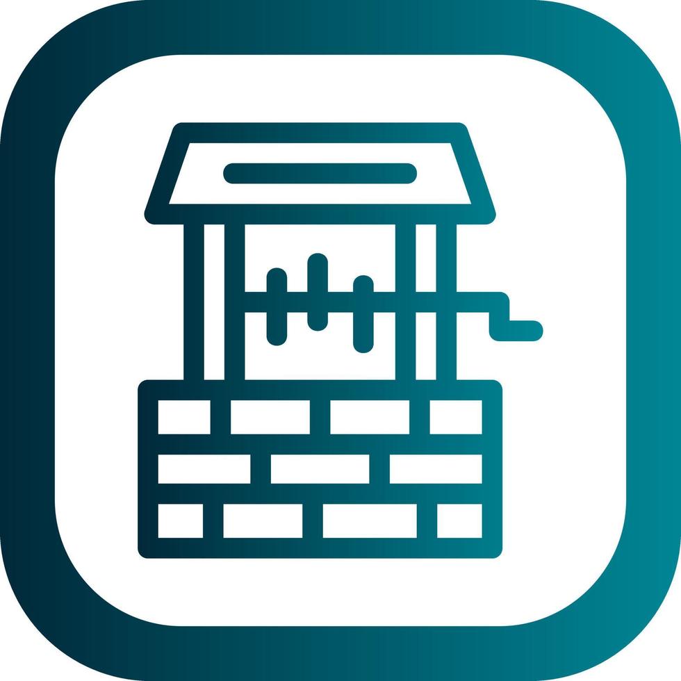 Desert Water Well Vector Icon Design