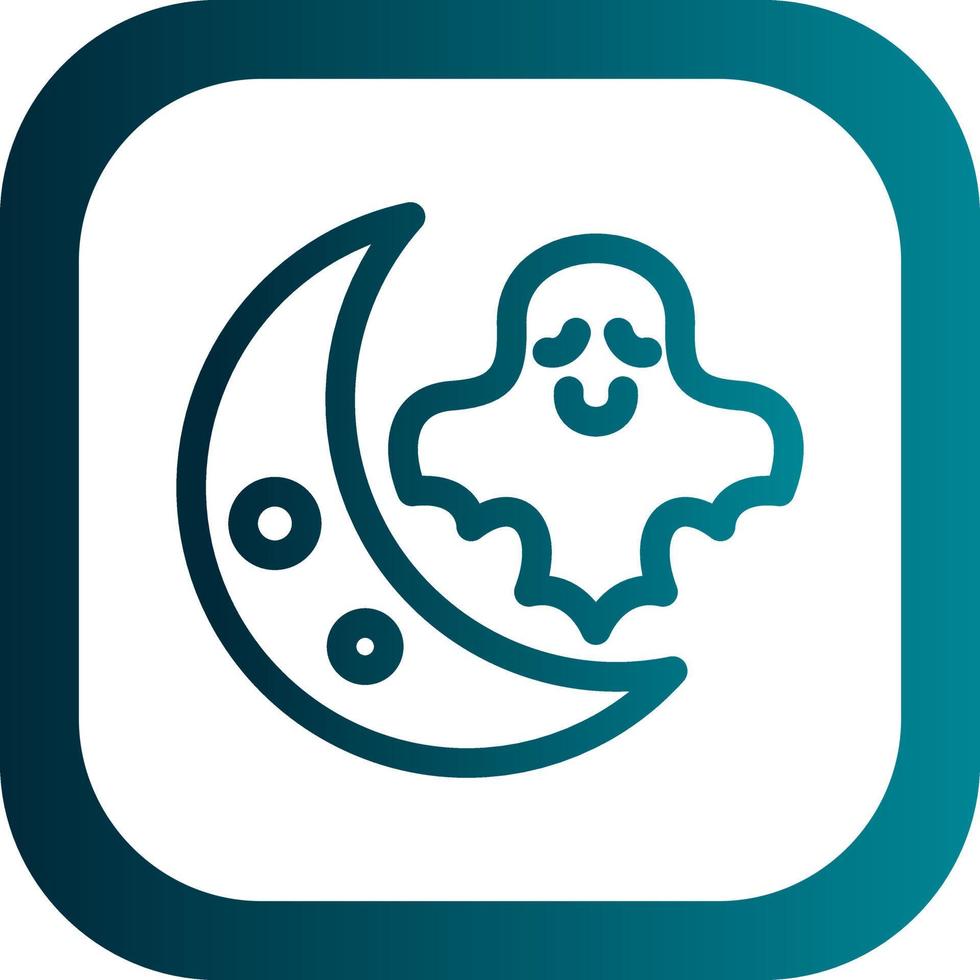 Halloween Moon Vector Icon Design