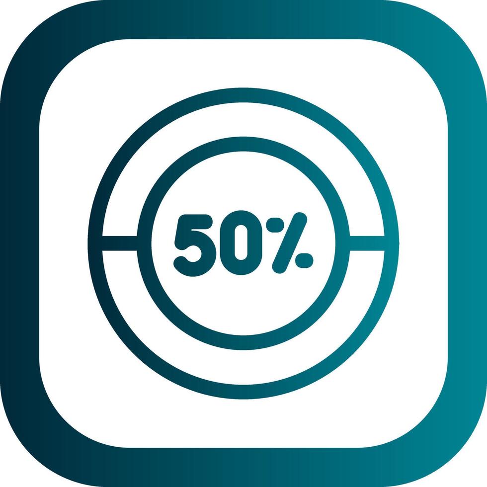 Half Pie Chart Vector Icon Design