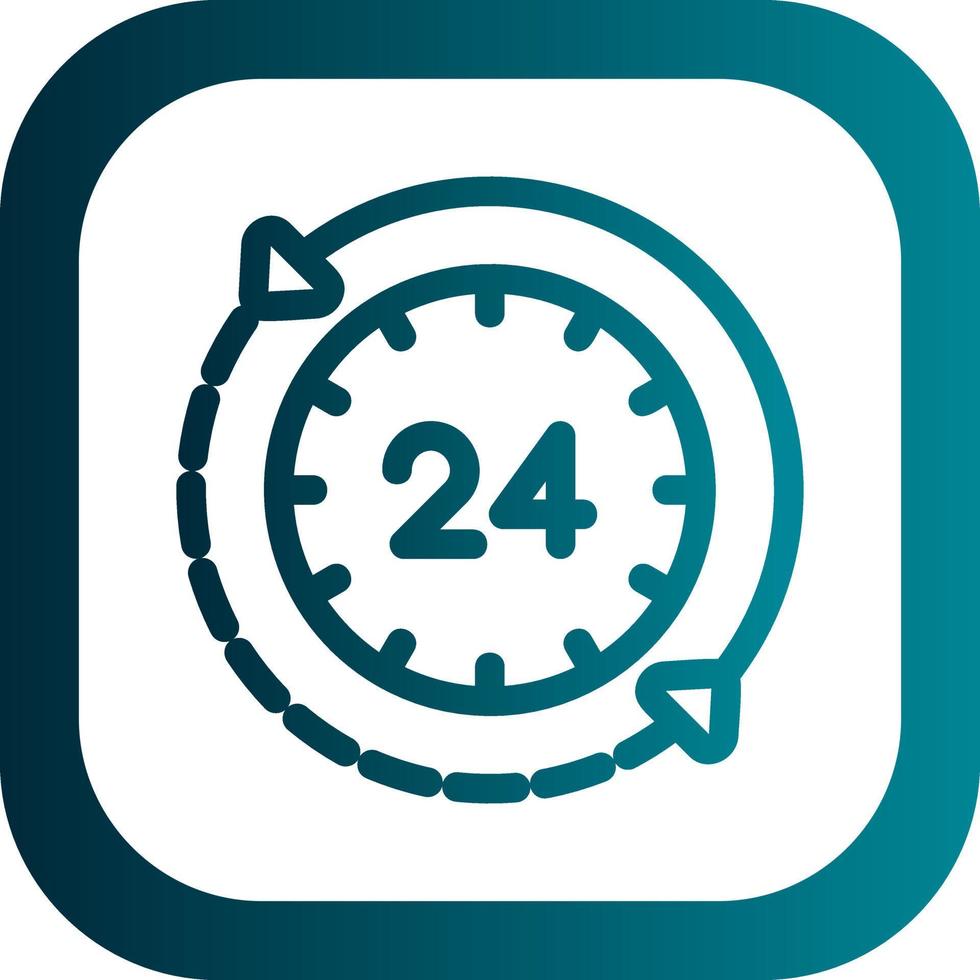 24 Hours Vector Icon Design