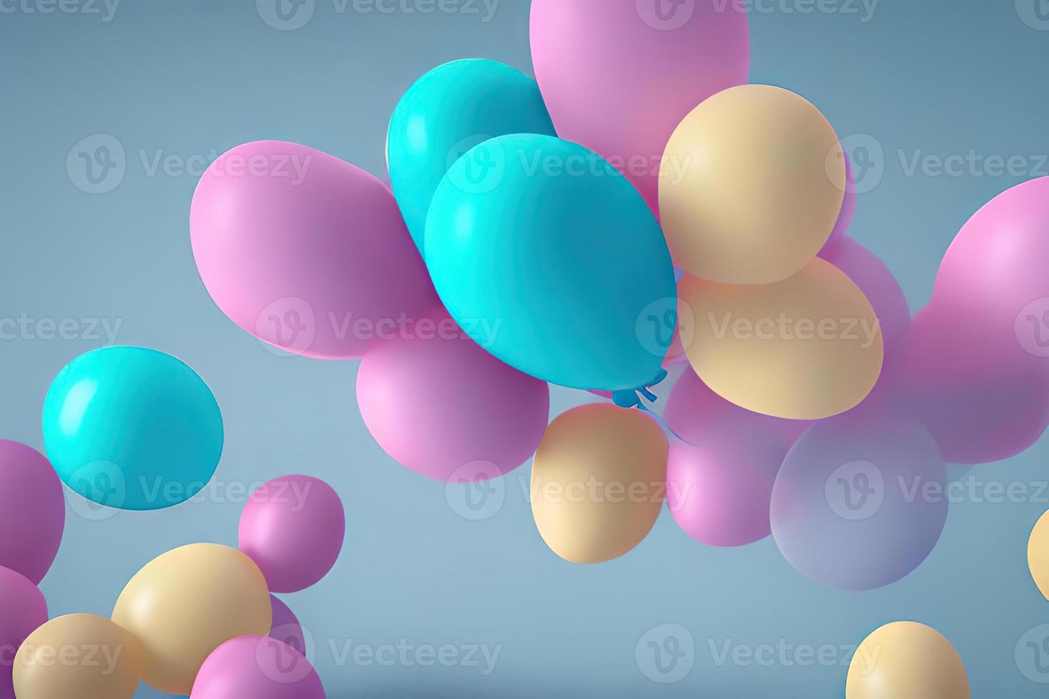 Pink and Colorful Balloons - Happy Decoration for Party photo