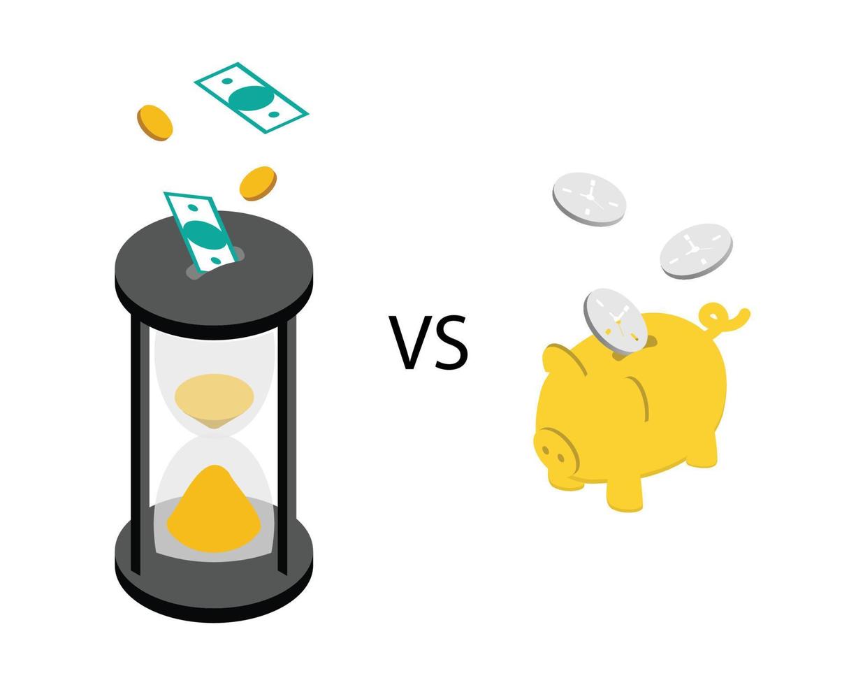 time investment compare to invest our time vector