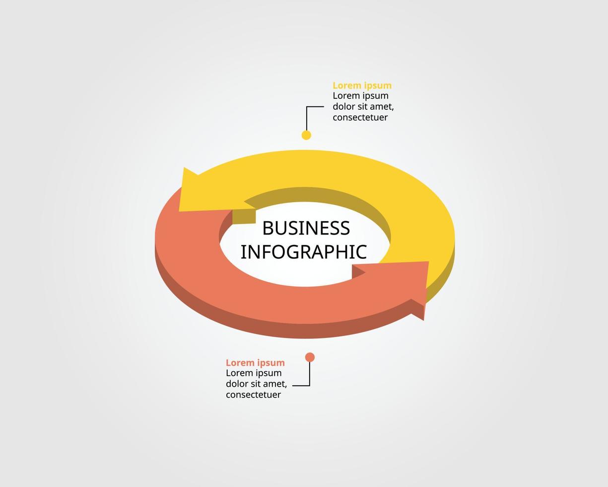 cronograma flecha circulo gráfico modelo para infografía para presentación para 2 elemento vector