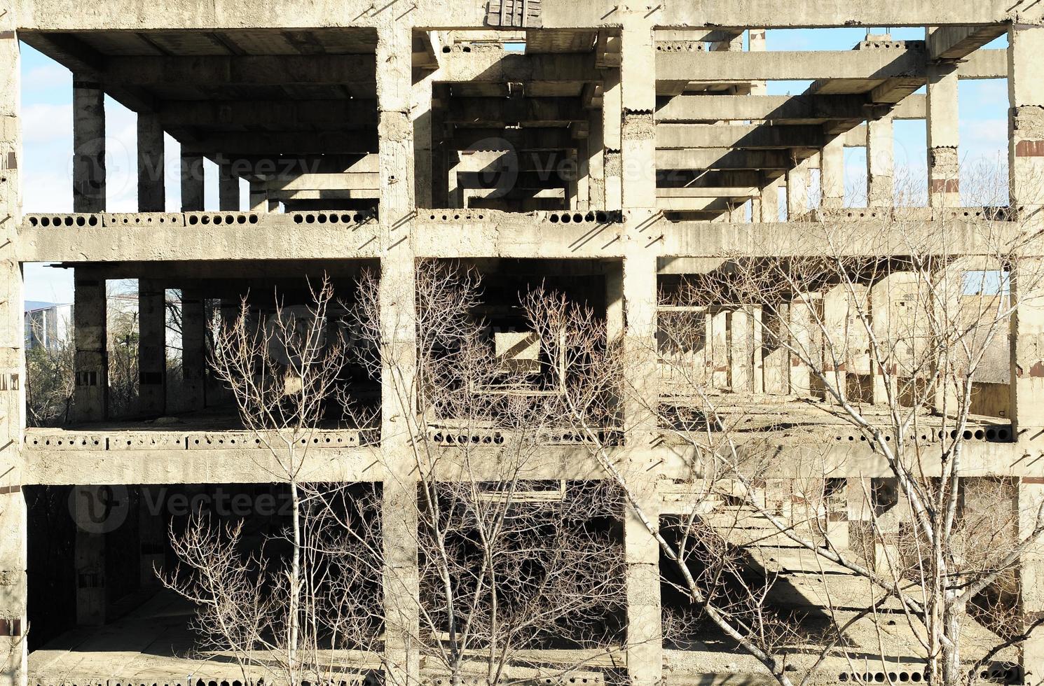 Unfinished and abandoned building. photo