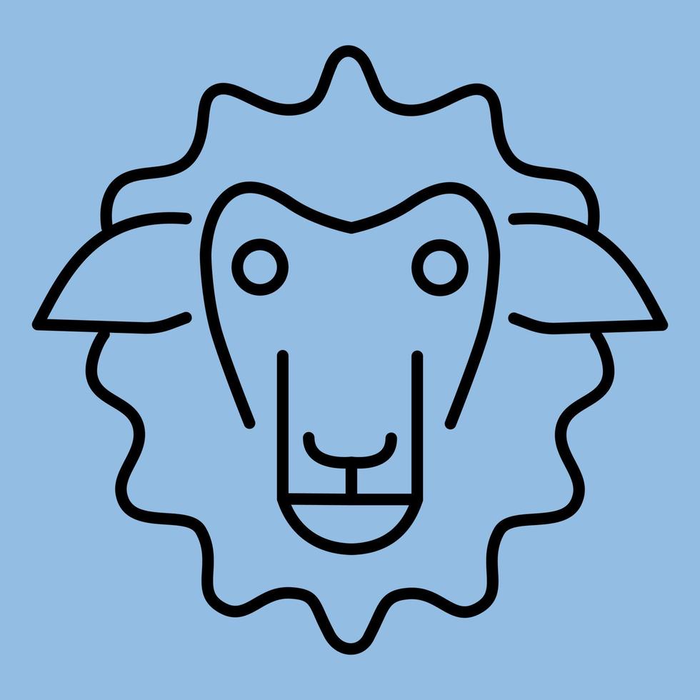 sheep head logo, linear icon. editable stroke vector