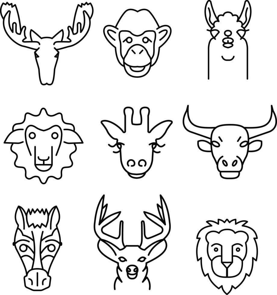 Simple Set Fauna Vector line Icons