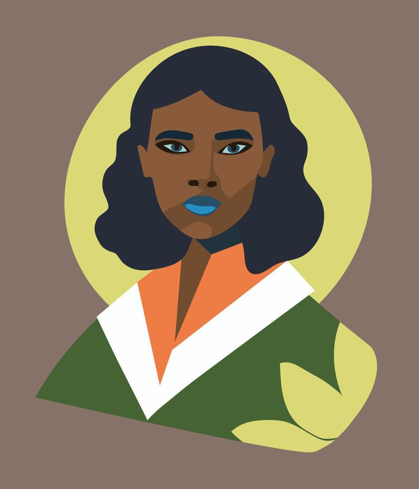 International woman's day card. ethnic minimalistic women portrait vector