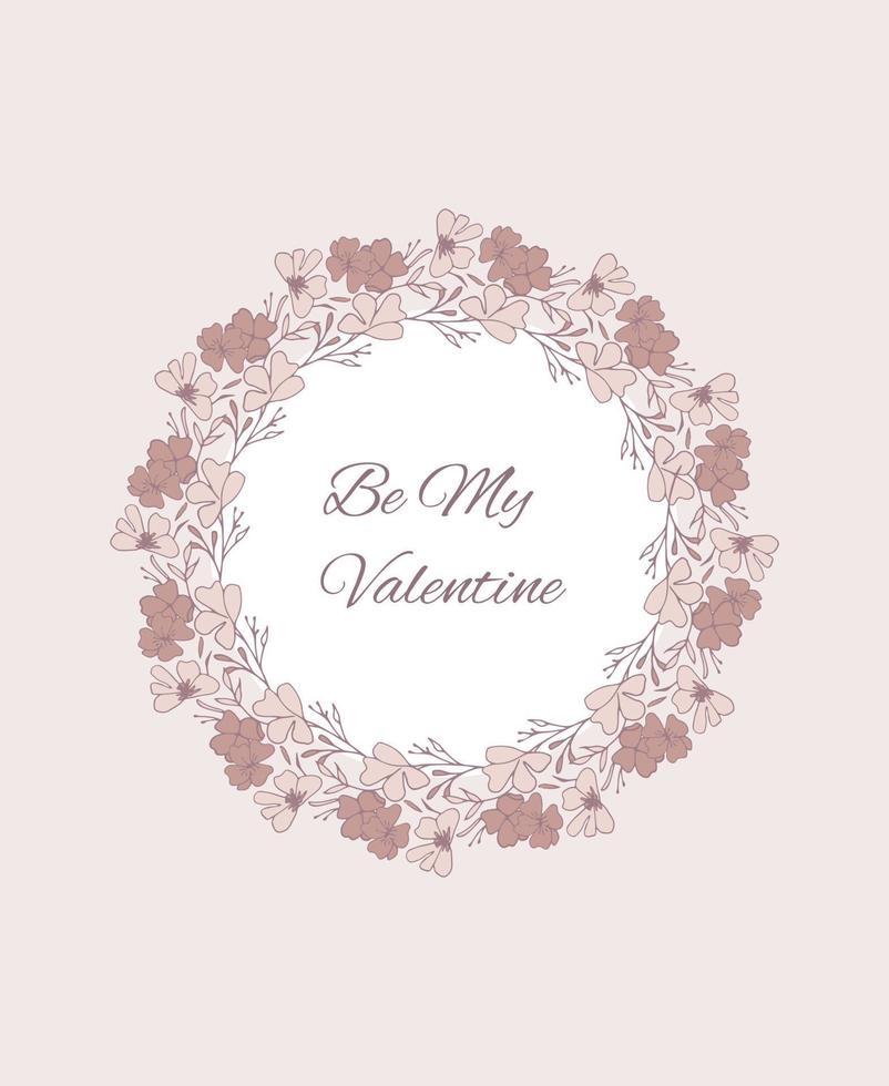 Floral circular frame with lettering vector