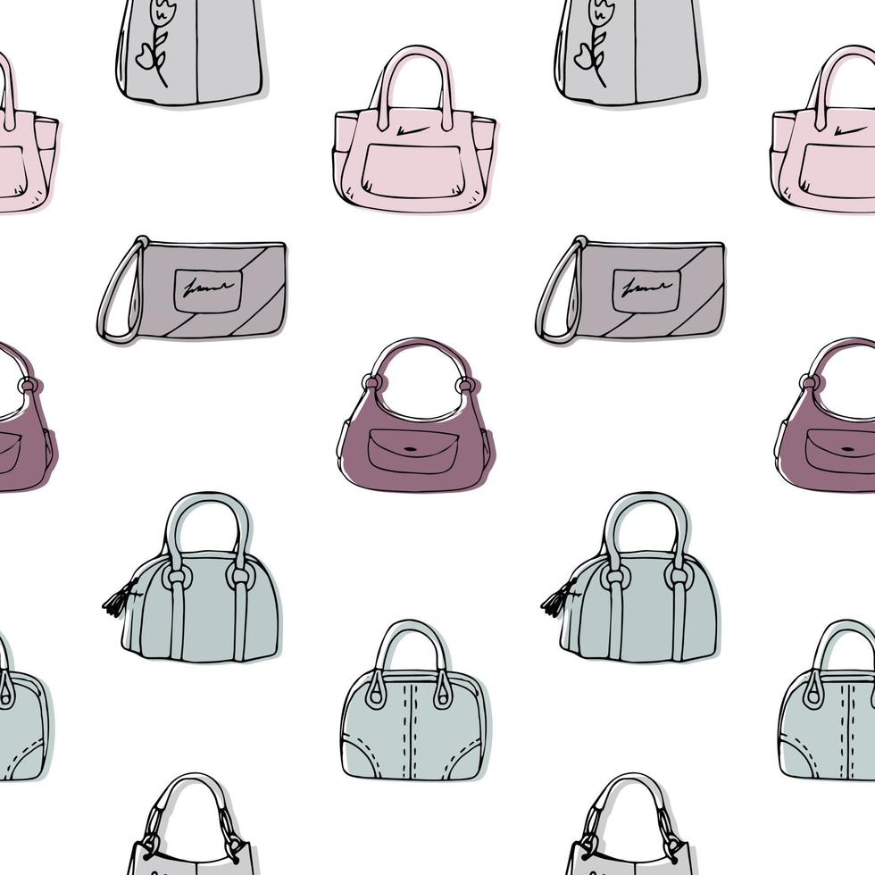 Seamless woman bags pattern vector