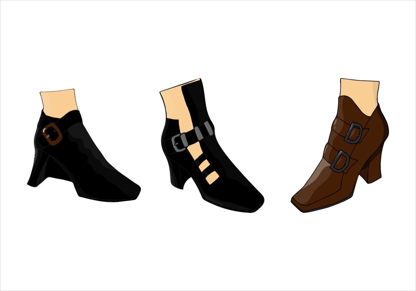 Woman shoes set vector