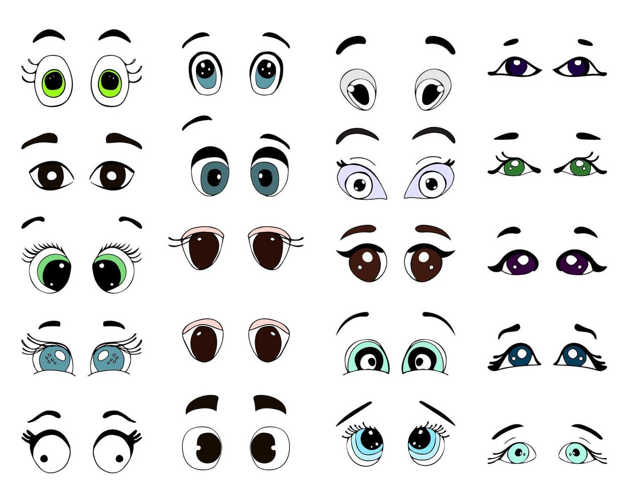 dibujos animados garabatear ojos vector
