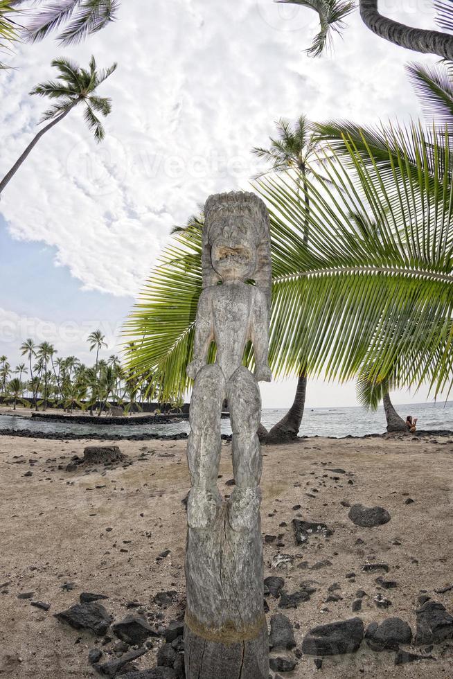 Hawaii Tiki wooden statue photo