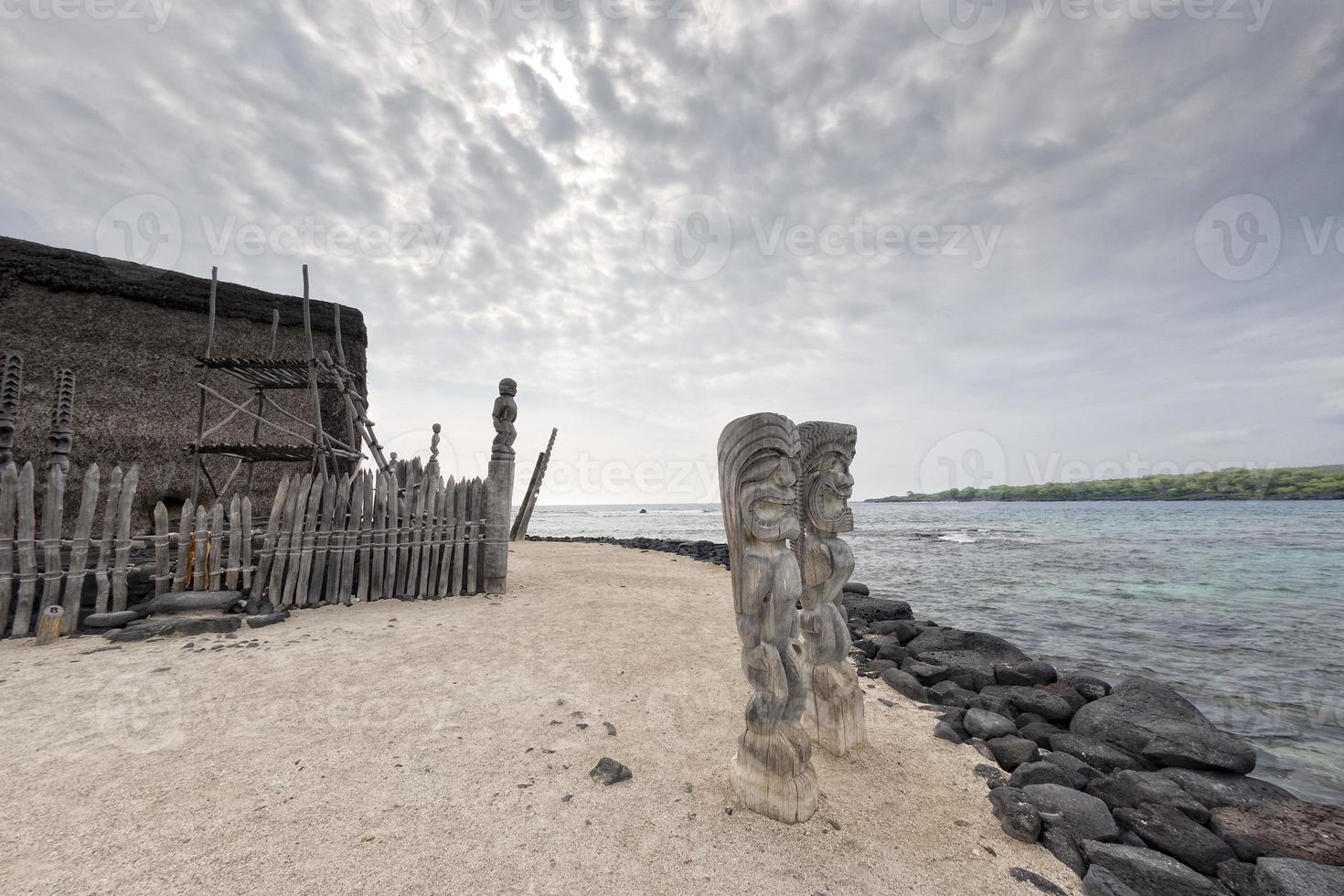 Hawaii Tiki wooden statue photo