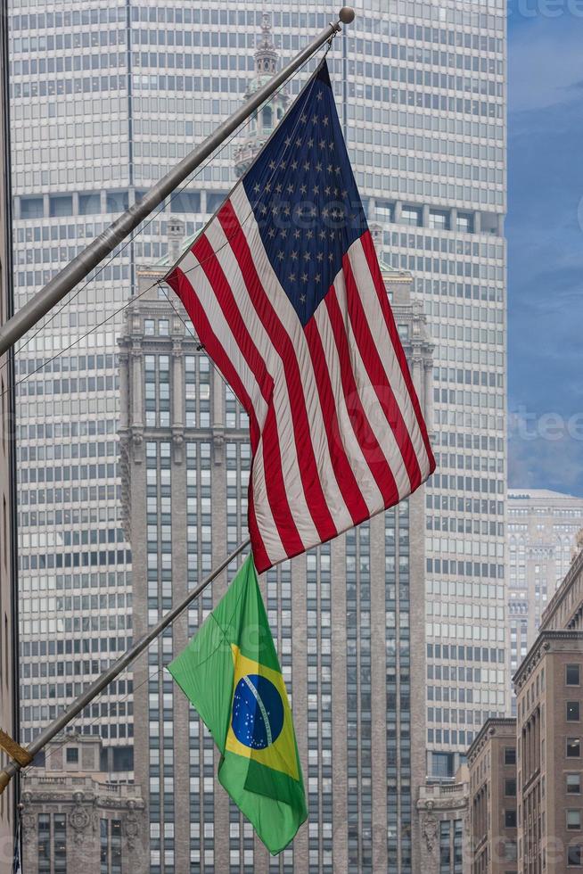 usa flag in new york park avenue photo