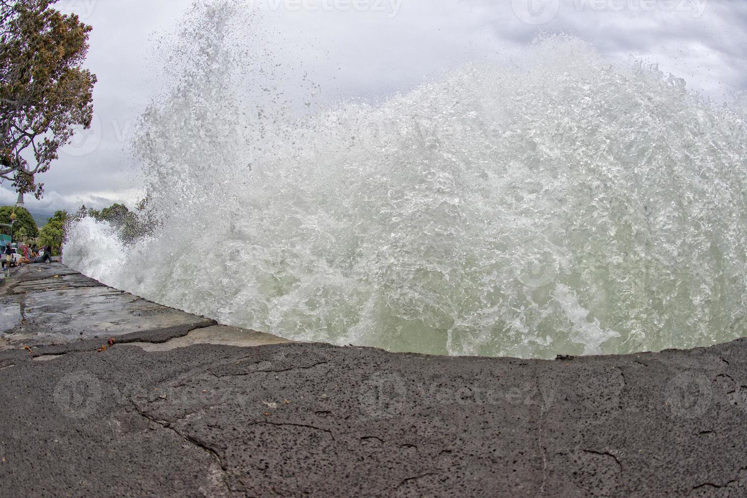 kona harbor sea waves in big island photo